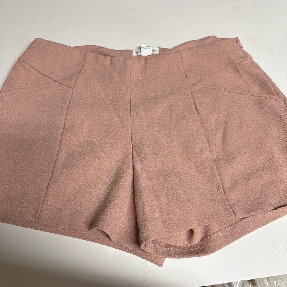 Nikibiki Blush Pink High-Waist Tailored Shorts